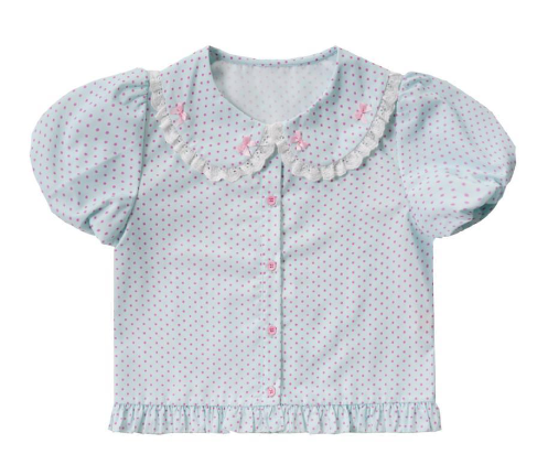 Summer Dream~Polka Dots Short Puffy Sleeves Shirt