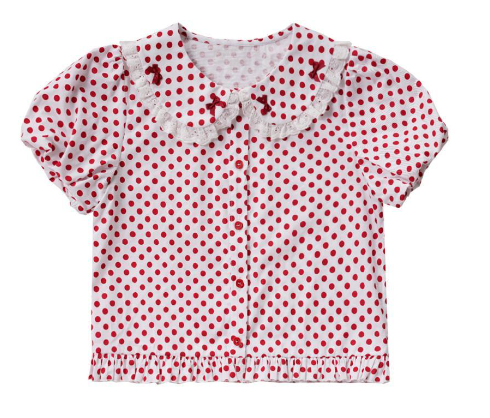 Summer Dream~Polka Dots Short Puffy Sleeves Shirt