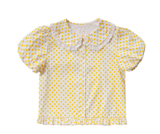 Summer Dream~Polka Dots Short Puffy Sleeves Shirt